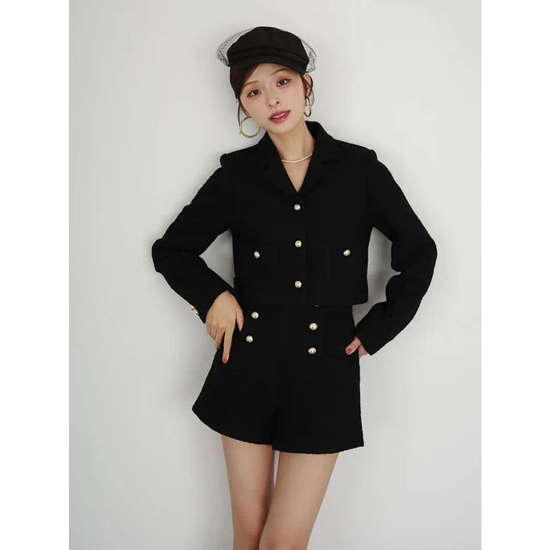 エイミーイストワール EIMY ISTOIRE クラシックツイードジャケット (OFF WHITE) OFF WHITE