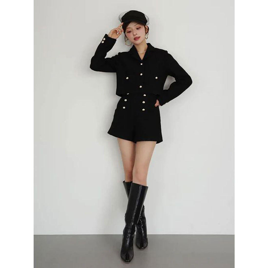 エイミーイストワール EIMY ISTOIRE クラシックツイードジャケット (OFF WHITE) OFF WHITE