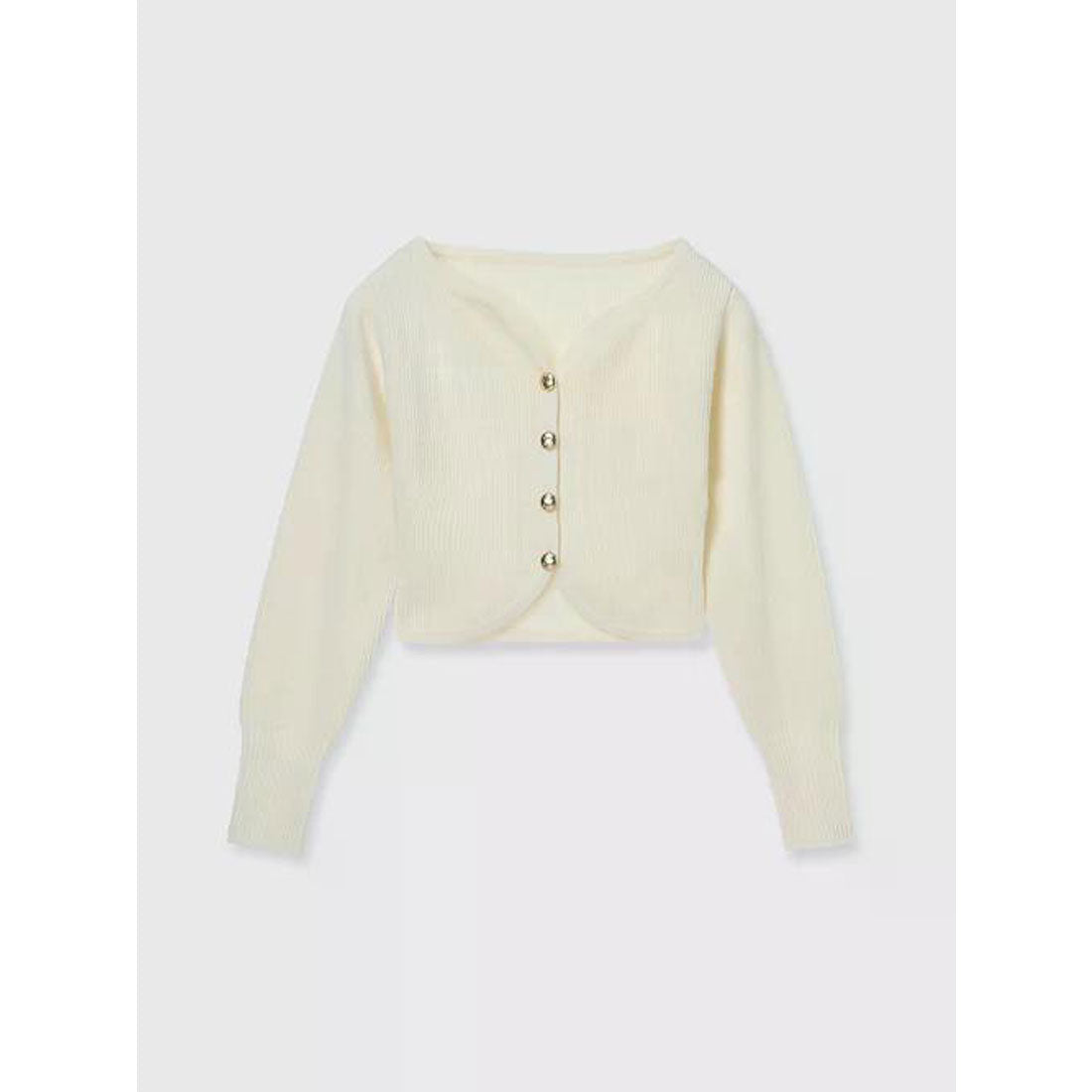 エイミーイストワール EIMY ISTOIRE Heart neck ウールカシミヤカーディガン (WHITE) WHITE