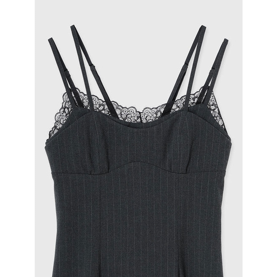 エイミーイストワール EIMY ISTOIRE レーストリムキャミワンピース (GREY) GREY