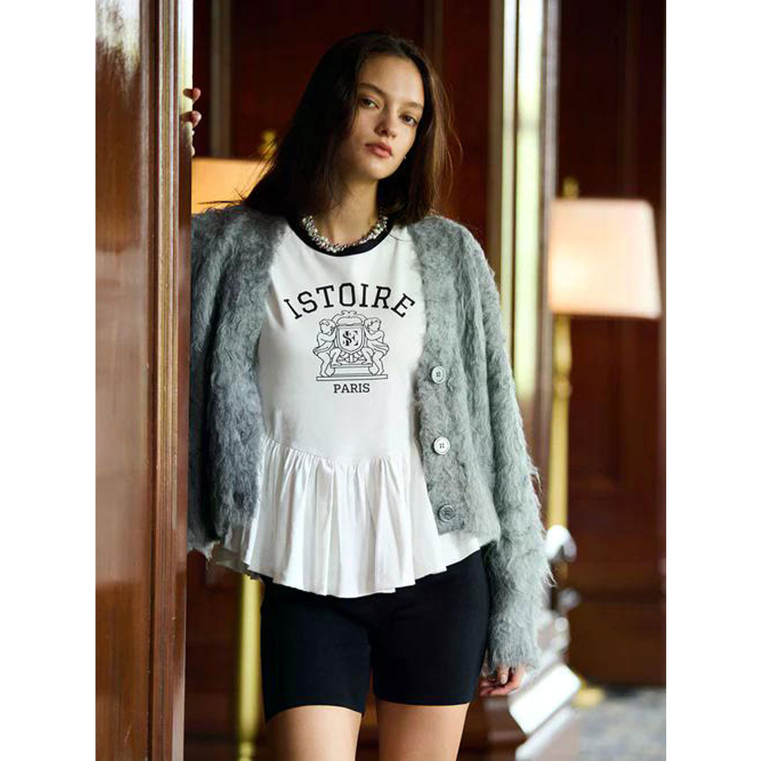 エイミーイストワール EIMY ISTOIRE カールシャギーニットカーディガン (PINK) PINK