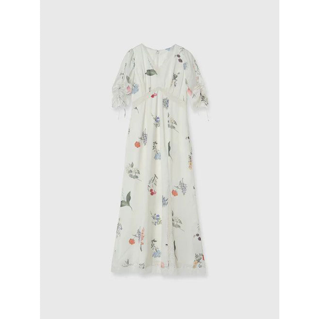 エイミーイストワール EIMY ISTOIRE レーストリムフラワーサテンワンピース (IVORY) IVORY