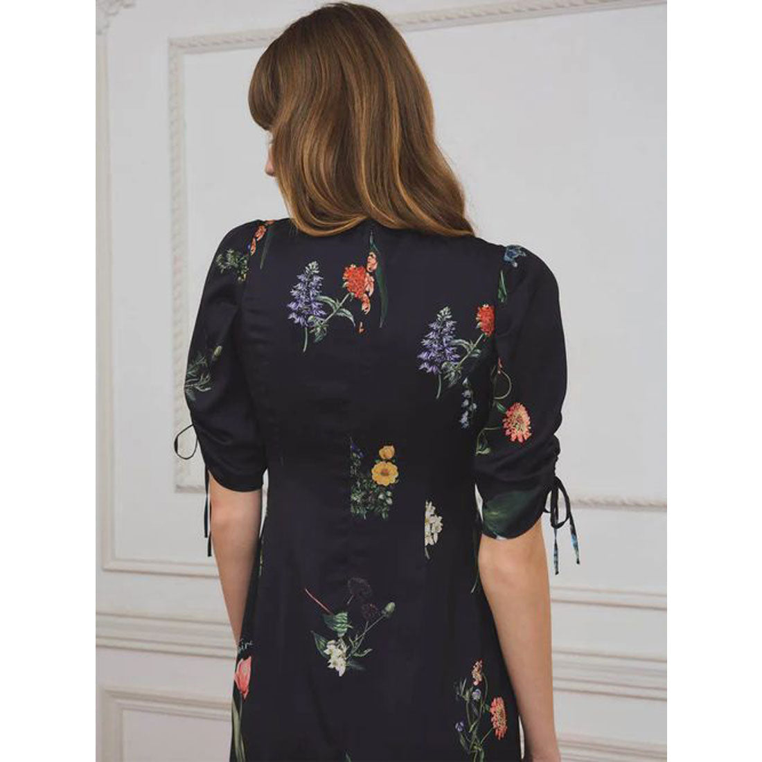 エイミーイストワール EIMY ISTOIRE レーストリムフラワーサテンワンピース (IVORY) IVORY