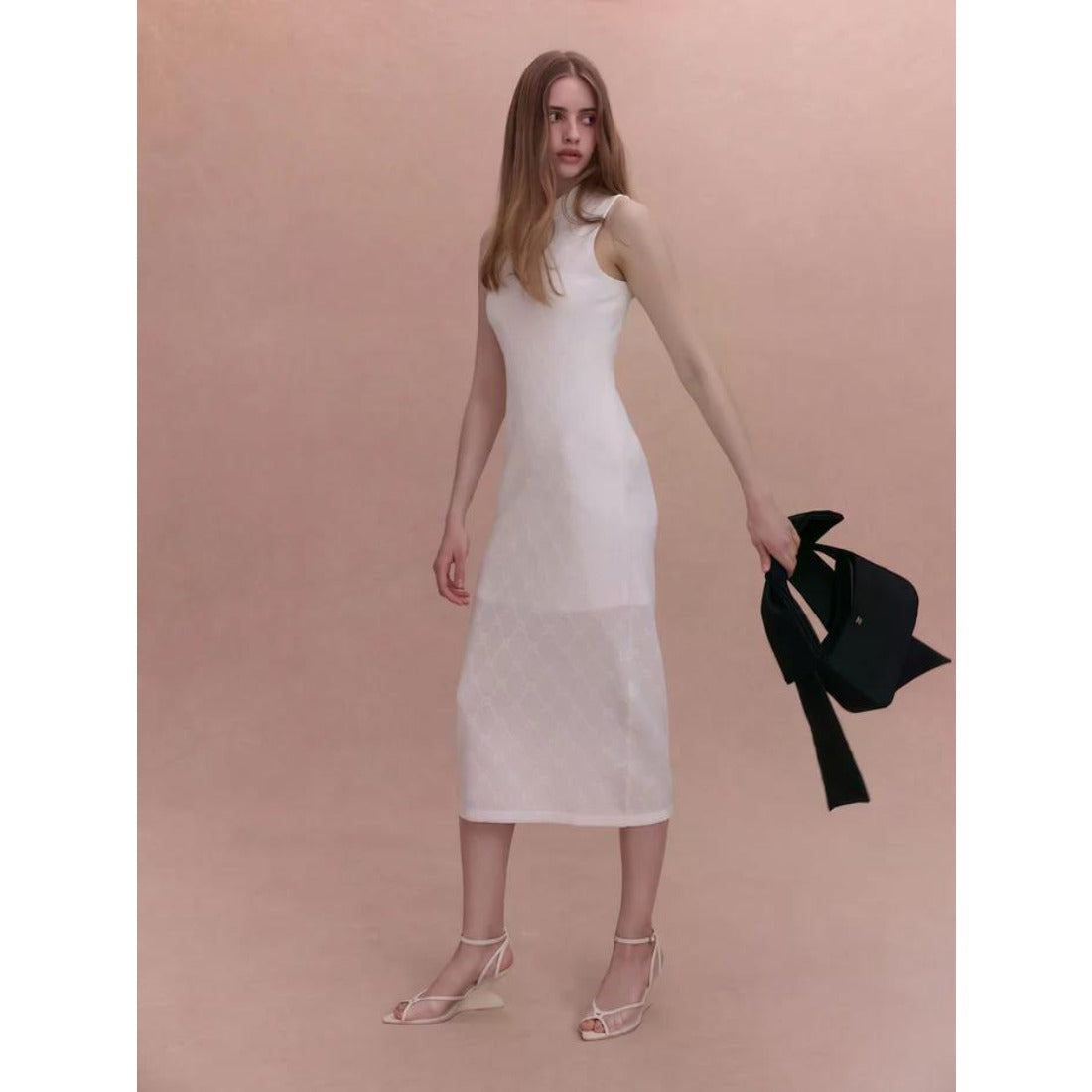 エイミーイストワール EIMY ISTOIRE PAPILLON MONOGRAM KNIT DRESS (BLACK) BLACK