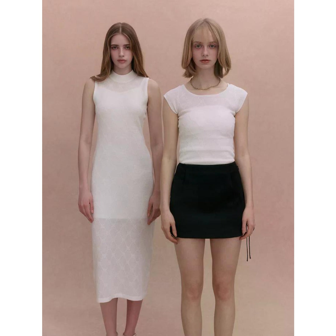 エイミーイストワール EIMY ISTOIRE PAPILLON MONOGRAM KNIT DRESS (BLACK) BLACK