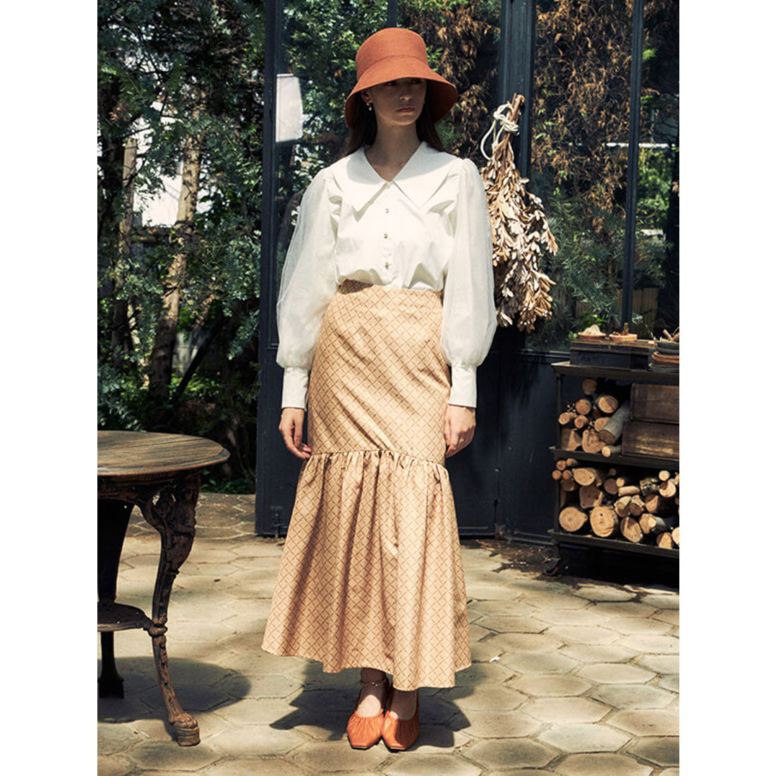 エイミーイストワール eimy istoire ES horse patternギャザーマーメードスカート