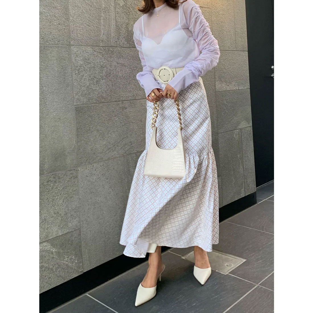 エイミーイストワール eimy istoire ES horse patternギャザーマーメードスカート