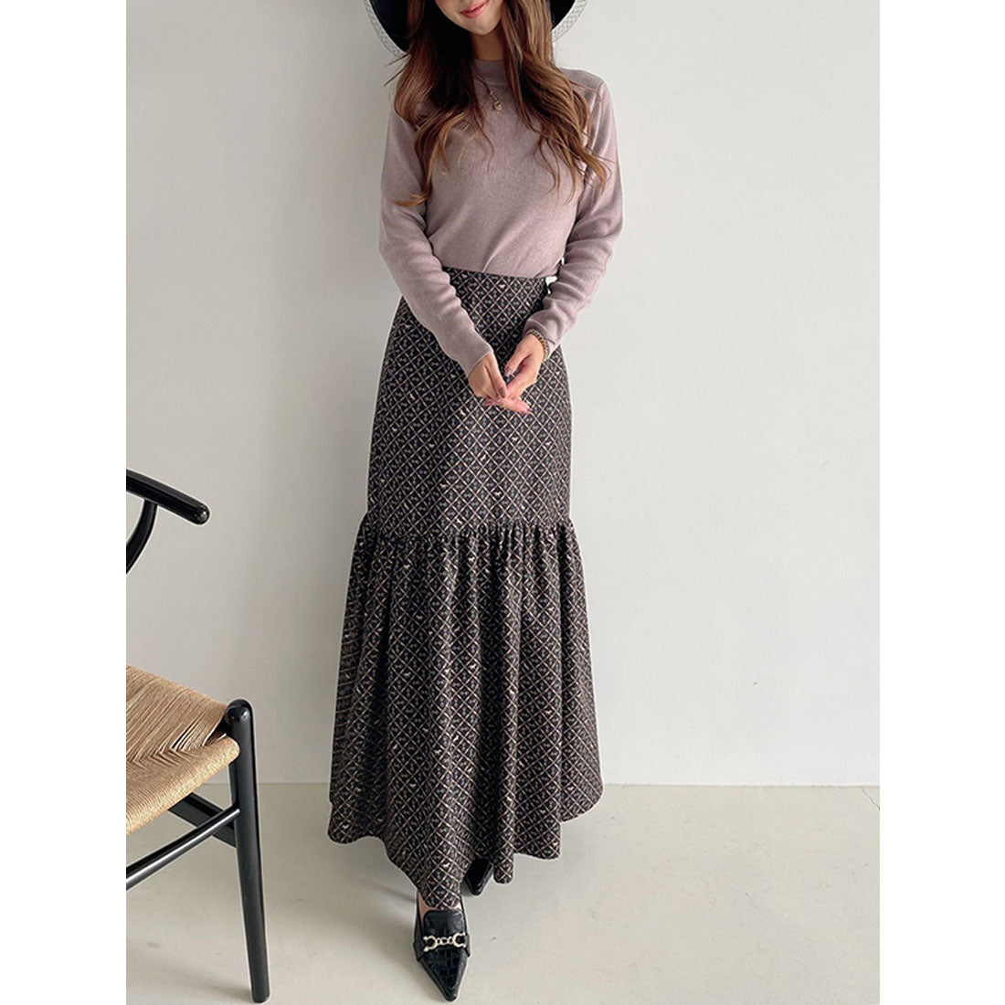 エイミーイストワール eimy istoire ES horse patternギャザーマーメードスカート