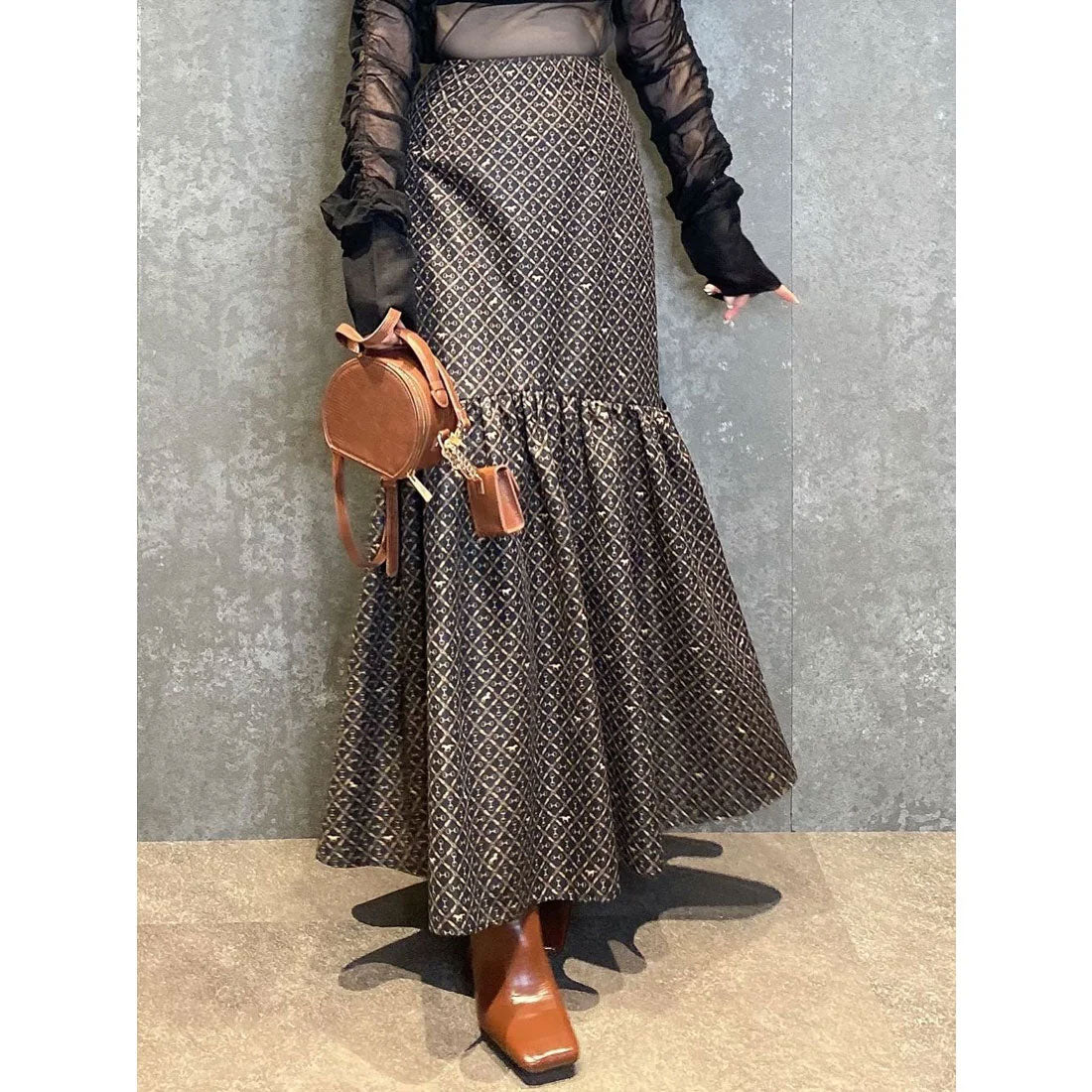 エイミーイストワール eimy istoire ES horse patternギャザーマーメードスカート