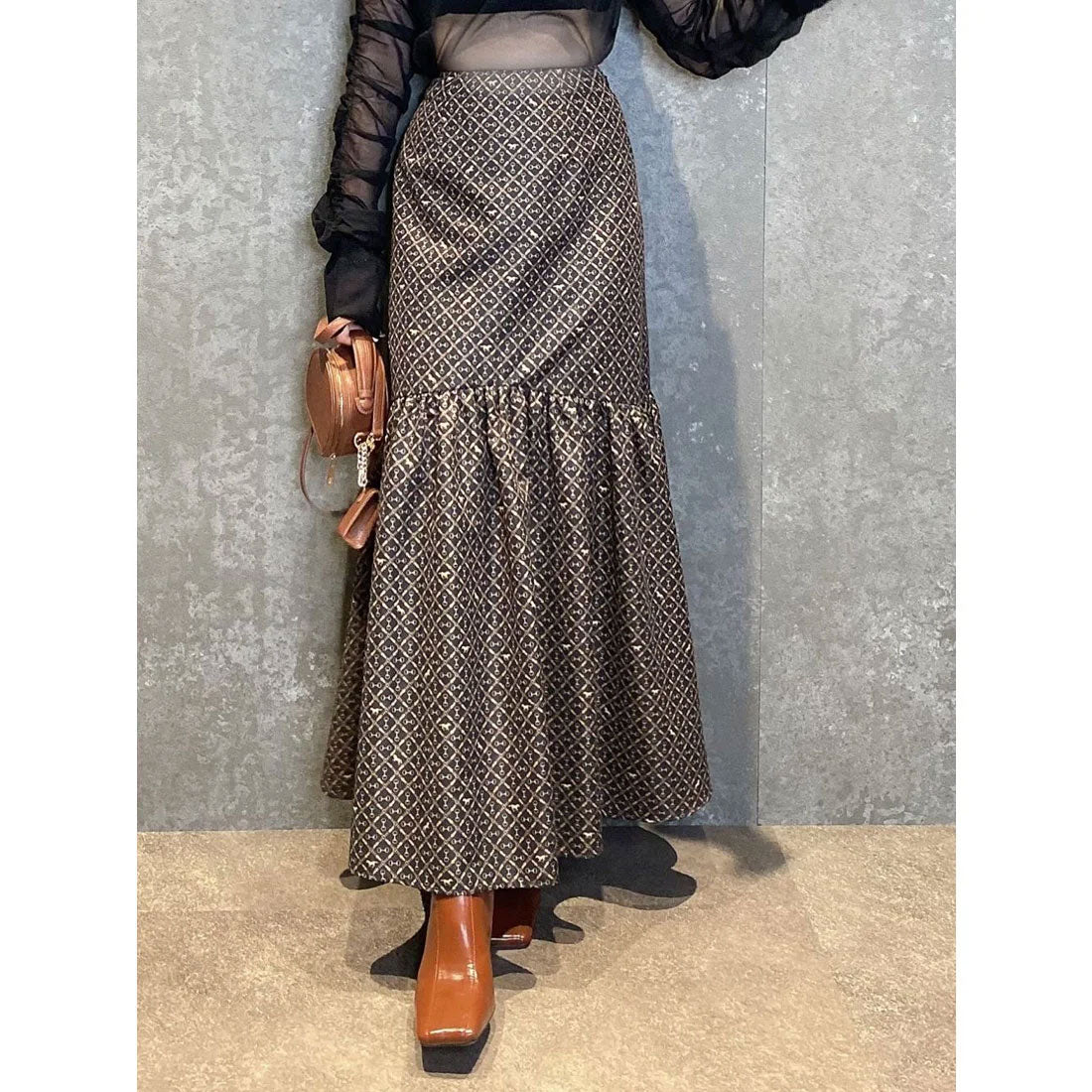 エイミーイストワール eimy istoire ES horse patternギャザーマーメードスカート