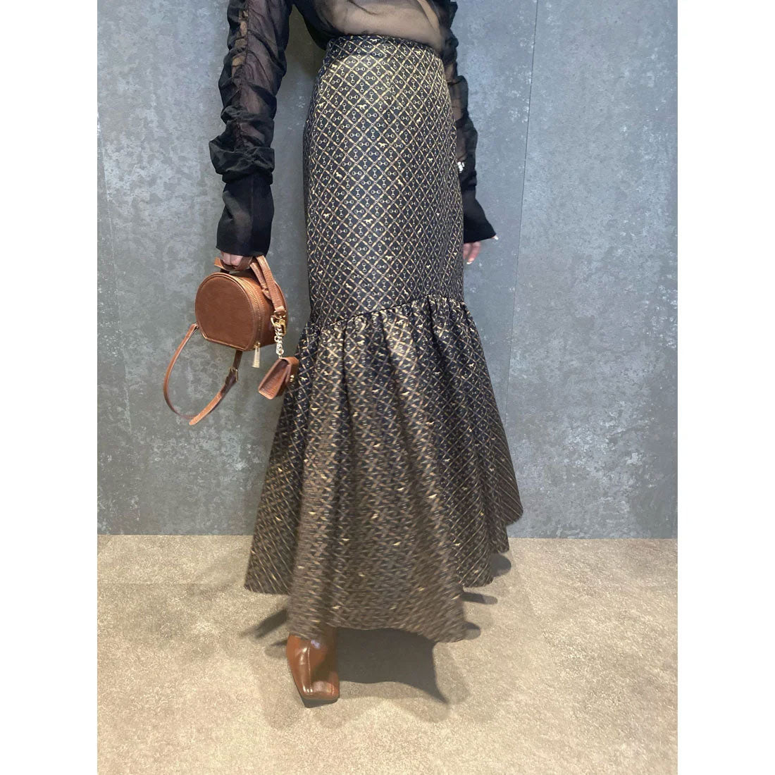 エイミーイストワール eimy istoire ES horse patternギャザーマーメードスカート