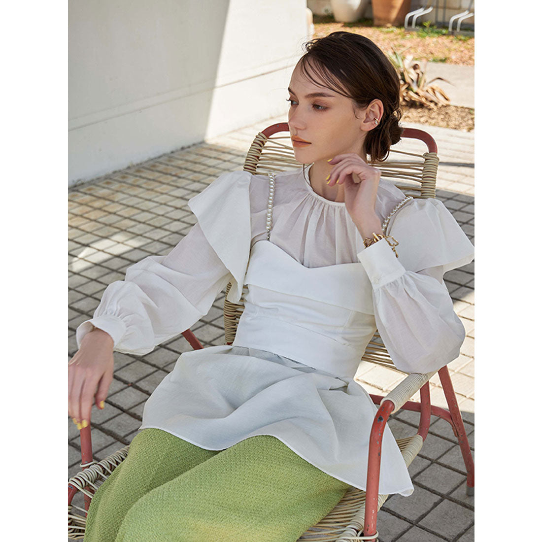 エイミーイストワール eimy istoire パールビスチェセットブラウス