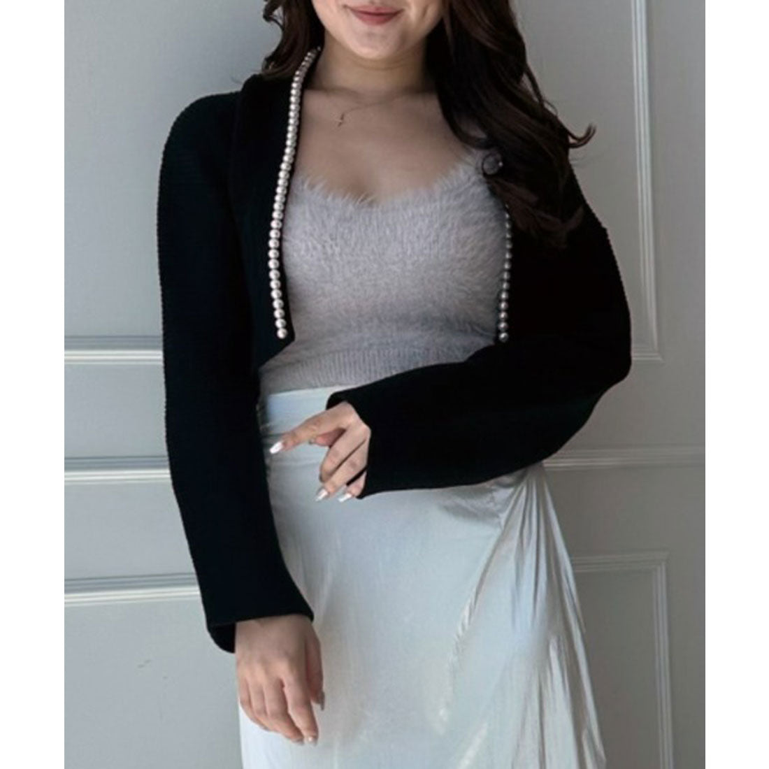 eimy istoire☆パールニット eimy istoire Pearl Trim Knit Cardigan