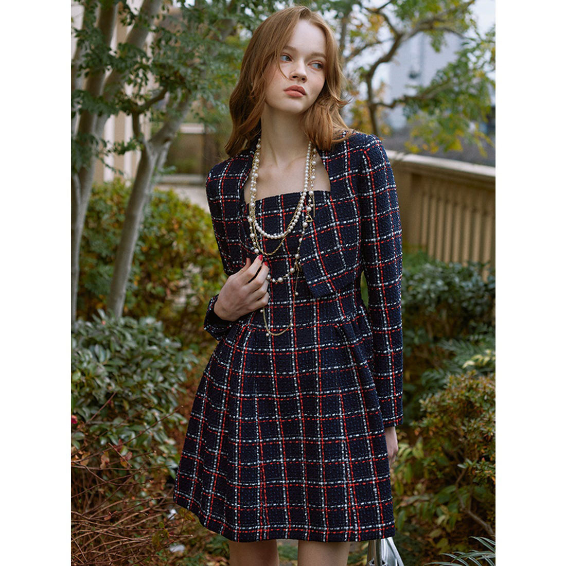 エイミーイストワール EIMY ISTOIRE eimy ribbon ツイードショートジャケット (WHITE) WHITE