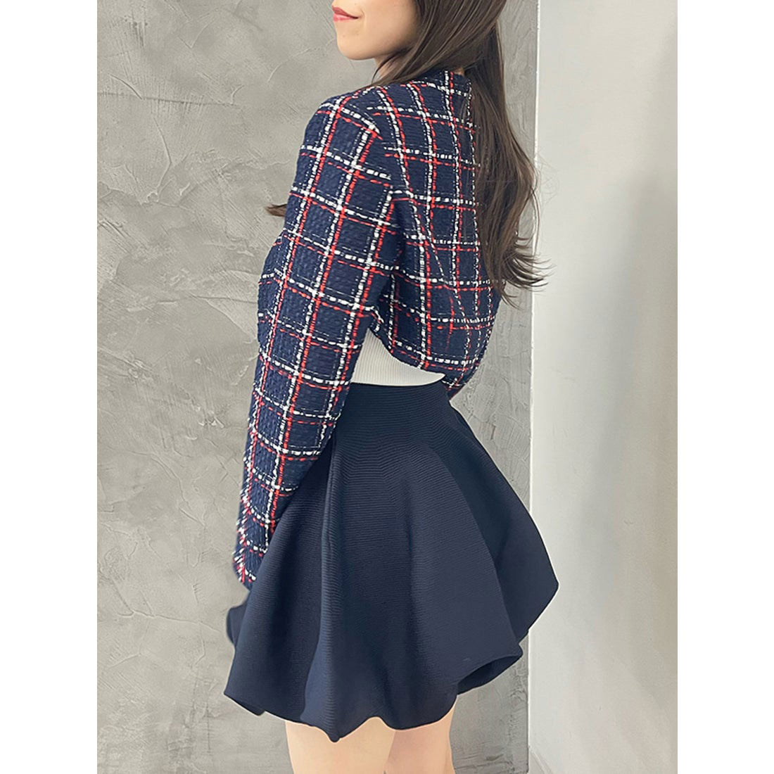 エイミーイストワール EIMY ISTOIRE eimy ribbon ツイードショートジャケット (WHITE) WHITE