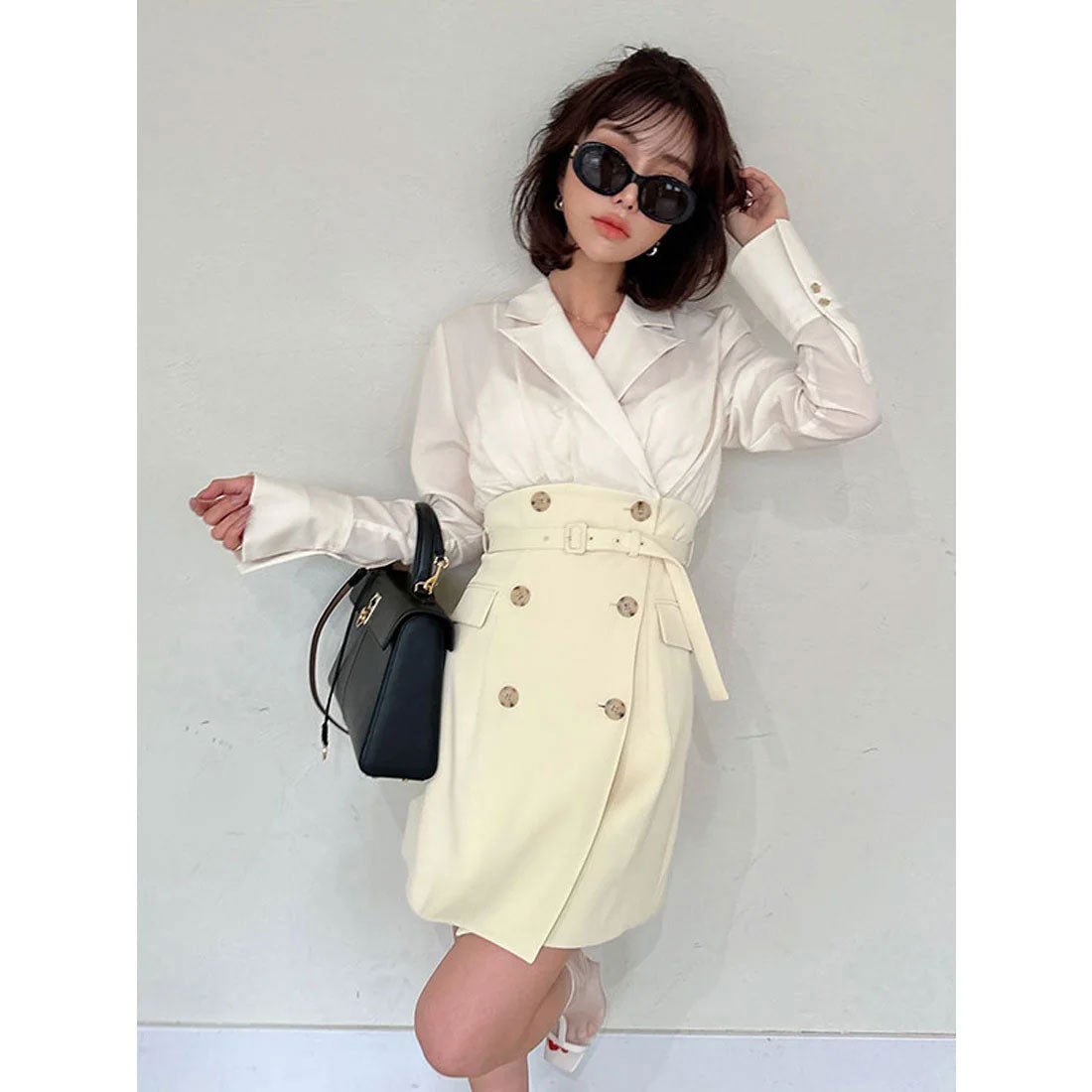 エイミーイストワール EIMY ISTOIRE ドッキングジャケットミニワンピース