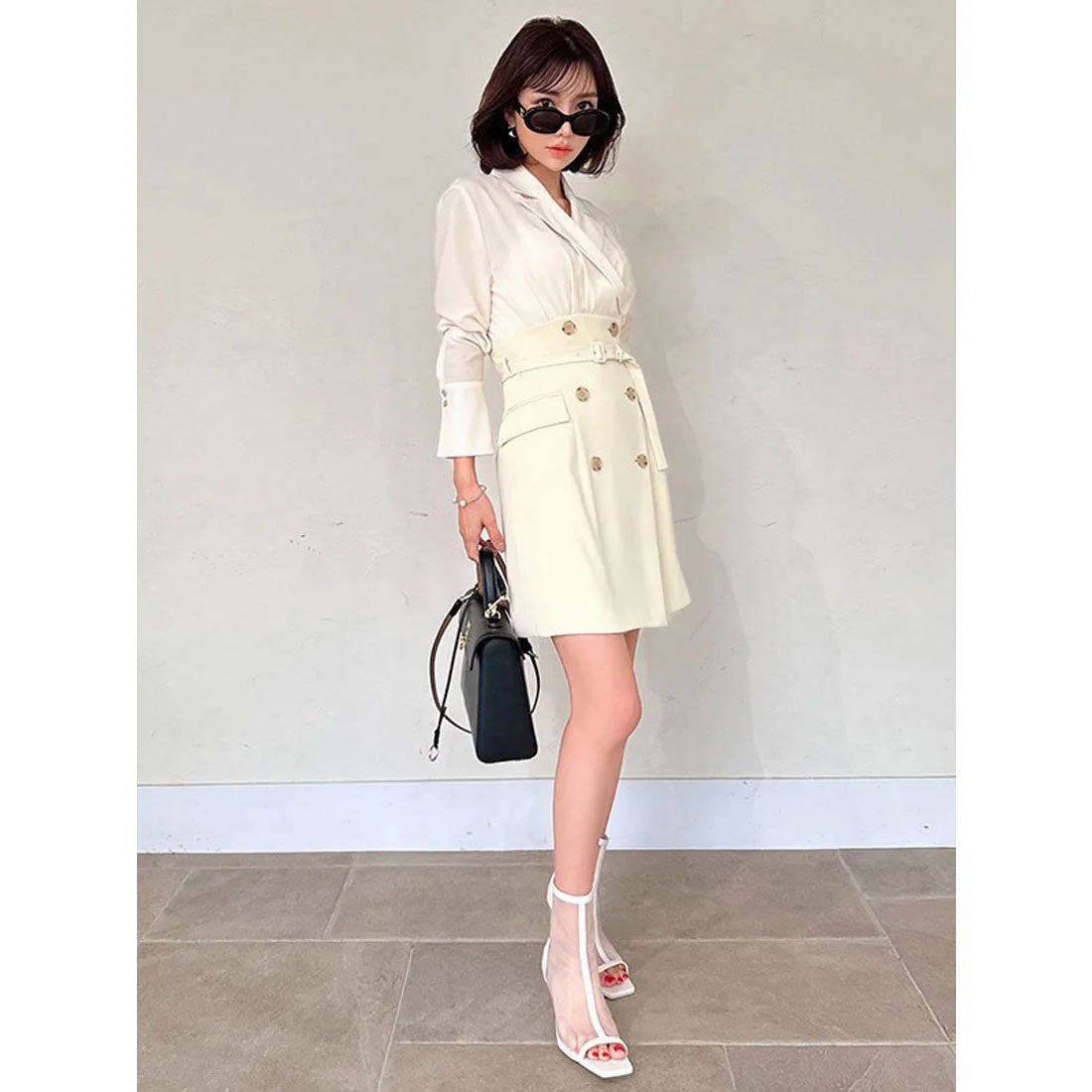 エイミーイストワール EIMY ISTOIRE ドッキングジャケットミニワンピース