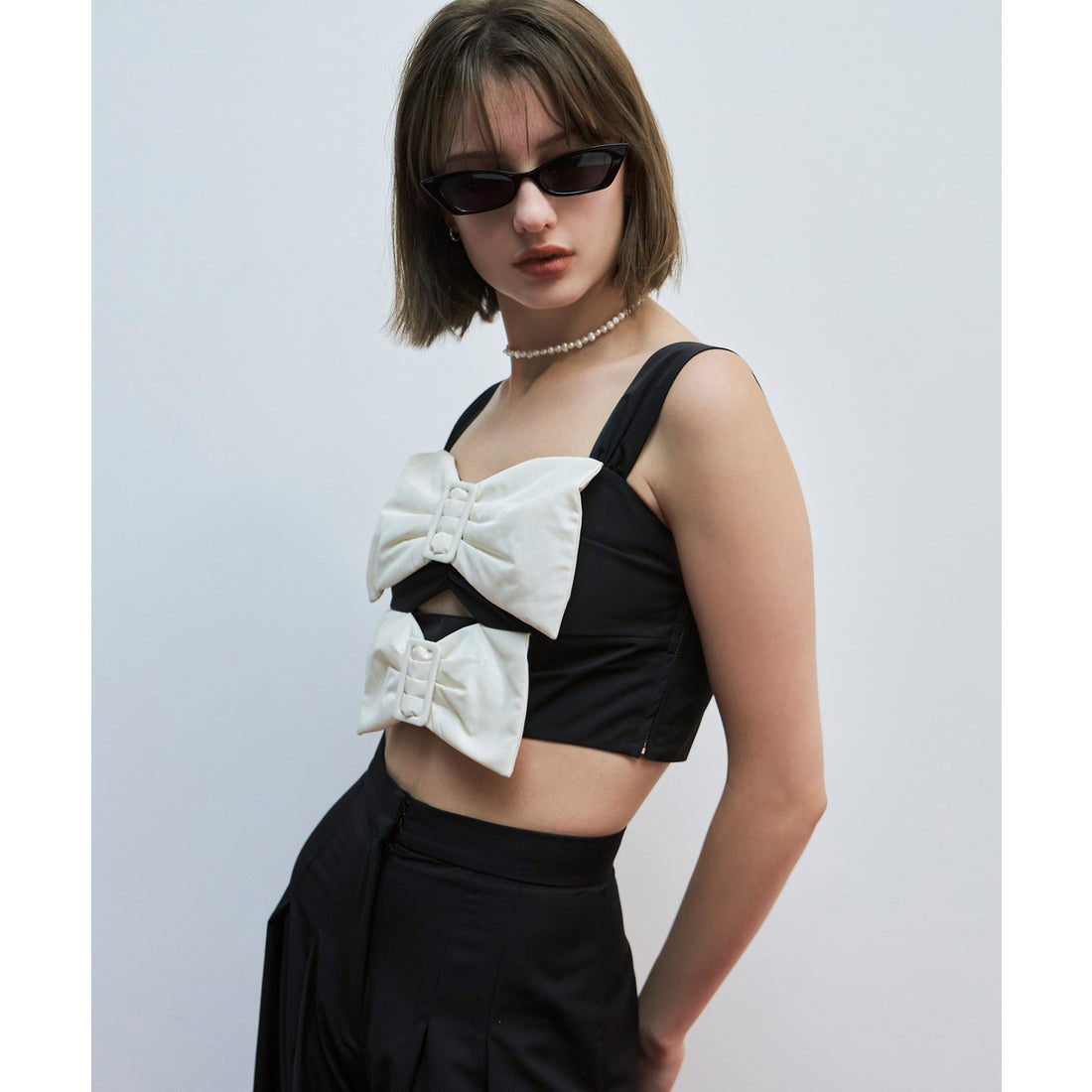 eimy istoire Bi-Color Ribbon Top
