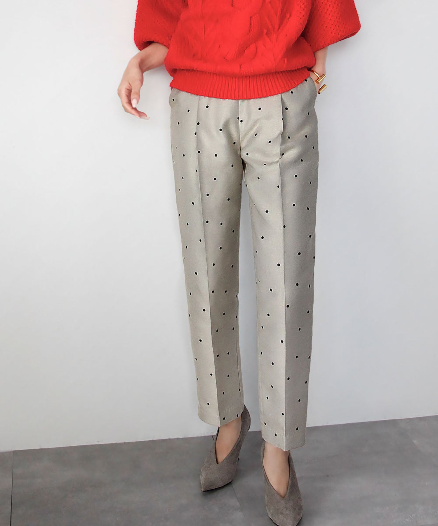 エルフランク ELFRANK ドットテーパードパンツ【洗える】