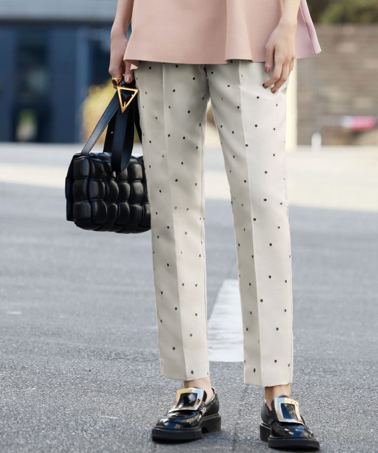 エルフランク ELFRANK ドットテーパードパンツ【洗える】