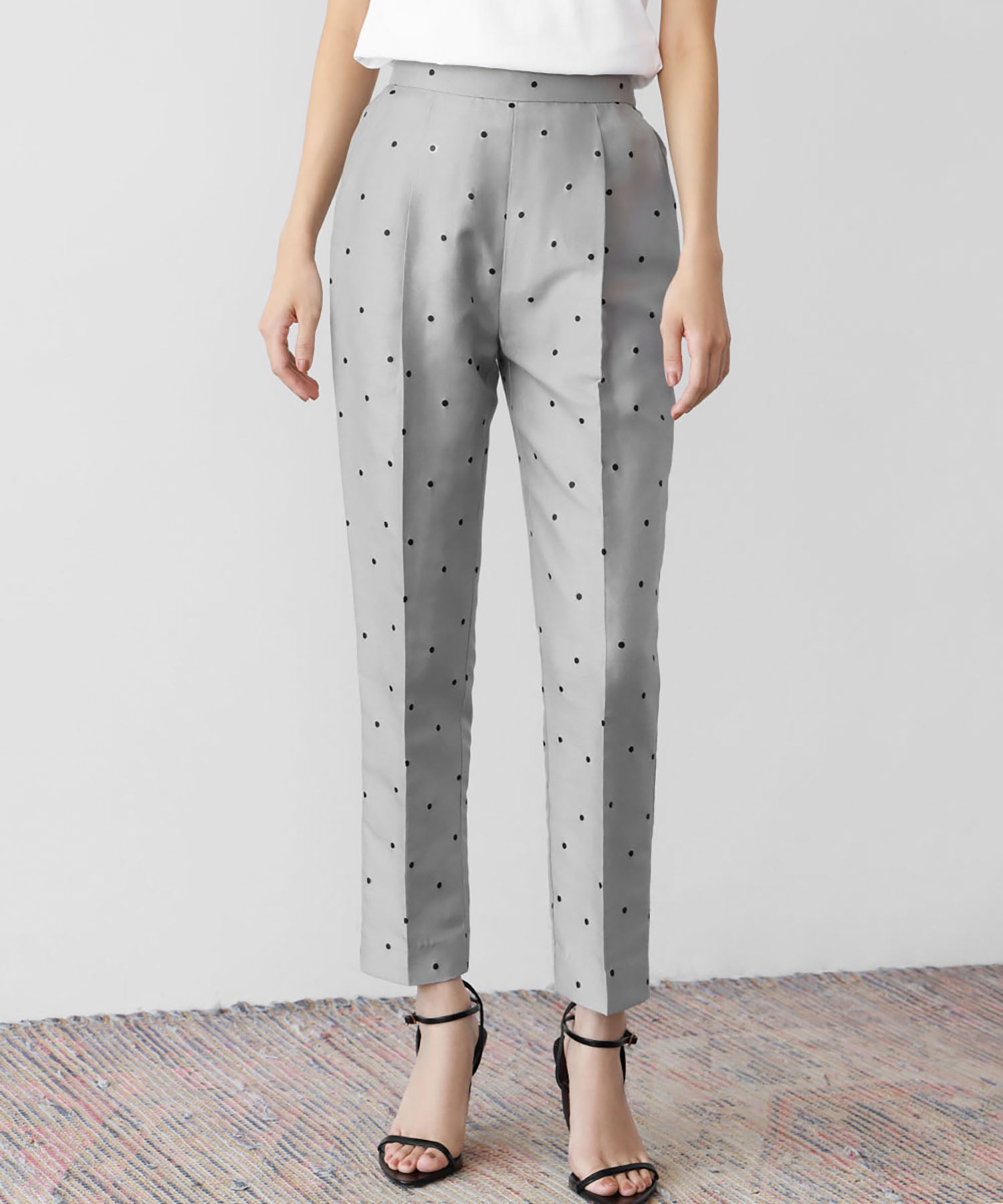 エルフランク ELFRANK ドットテーパードパンツ【洗える】