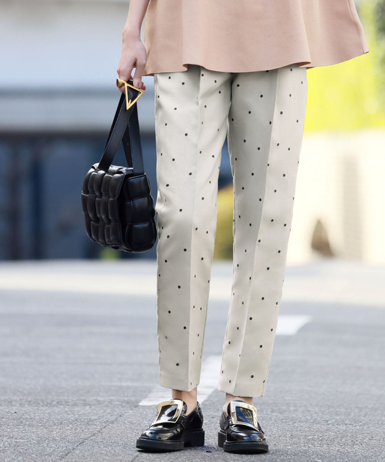 エルフランク ELFRANK ドットテーパードパンツ【洗える】