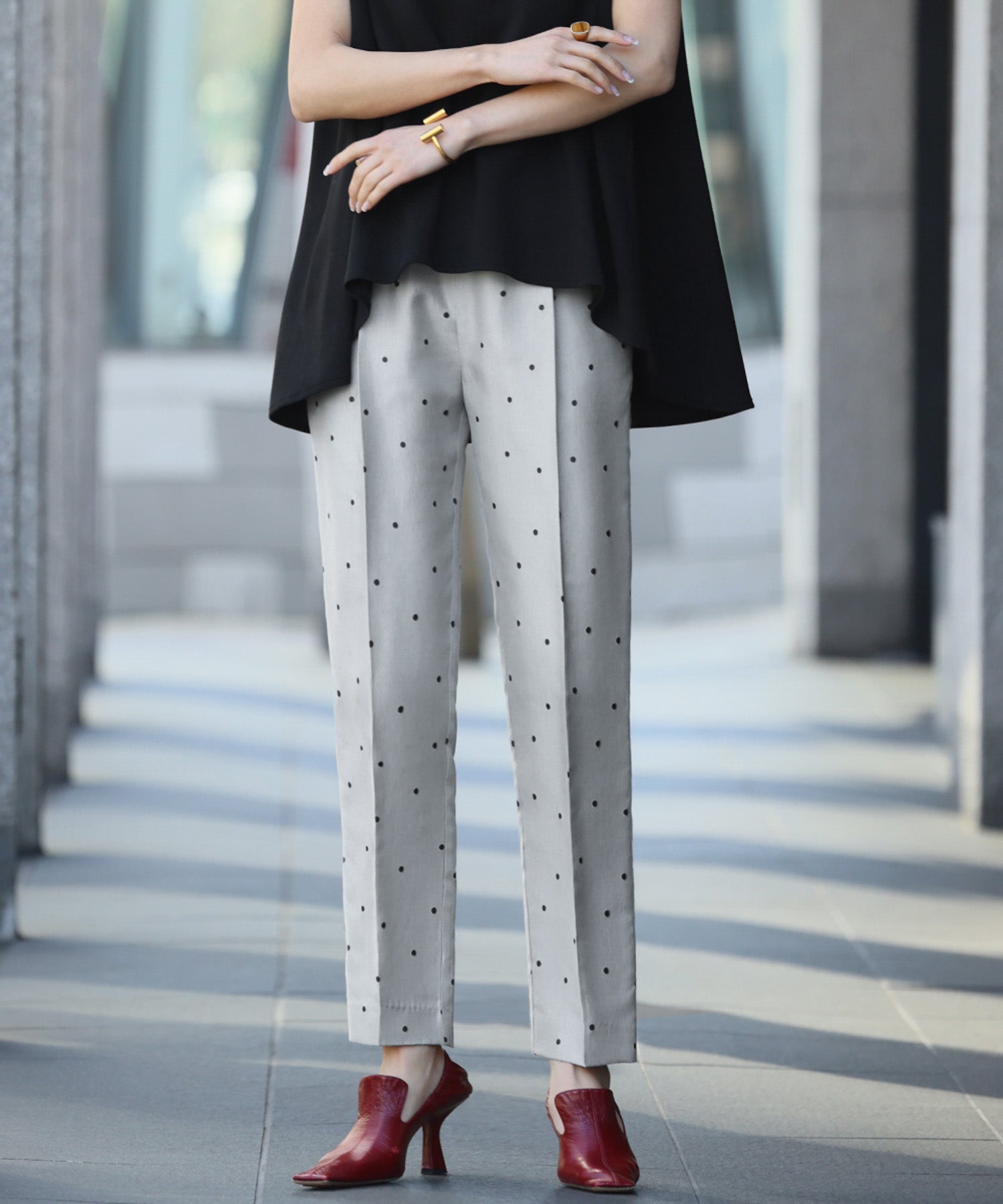 ELFRANK ELFRANK Dot Tapered Pants 【Washable】