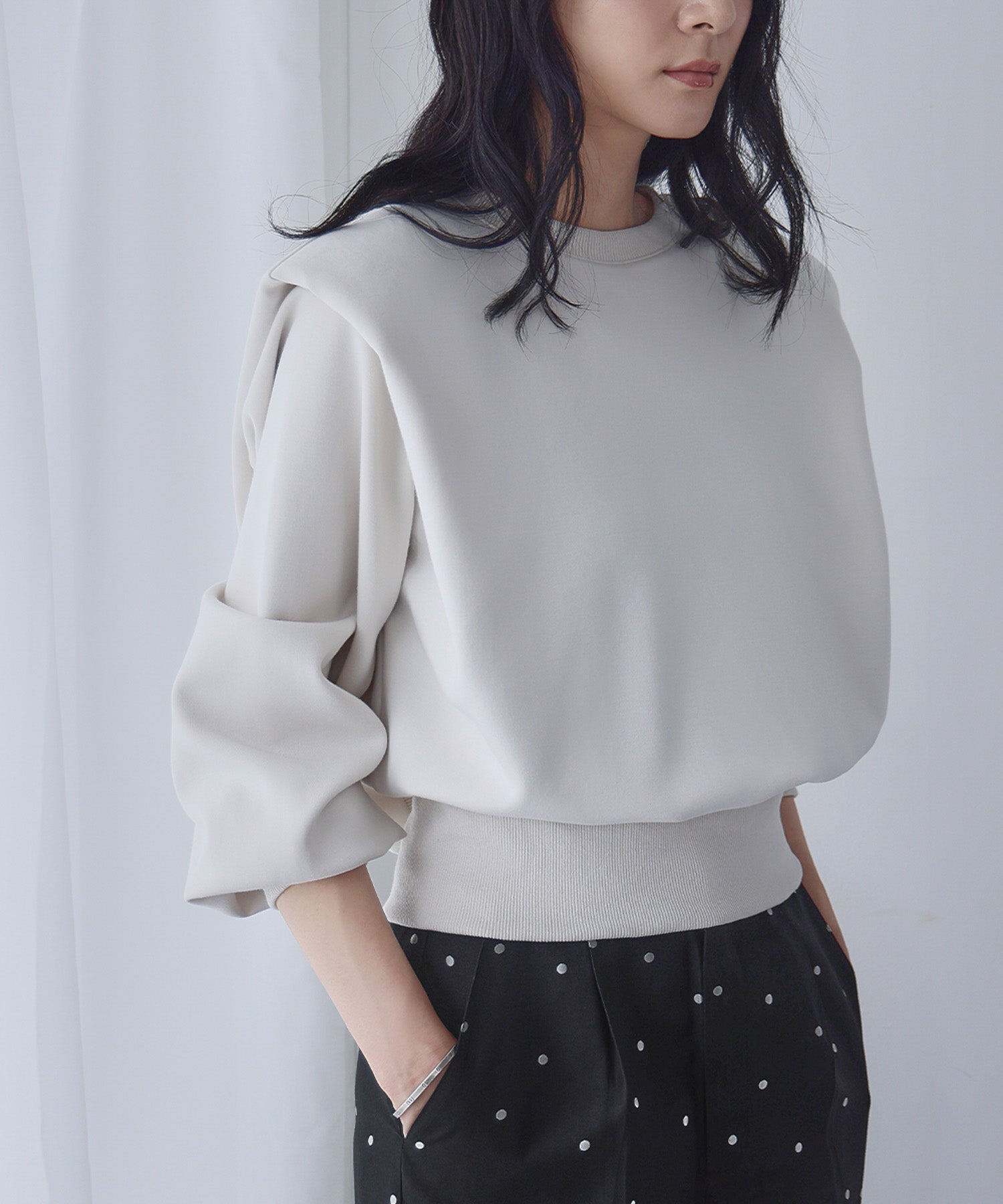 エルフランク ELFRANK ダンボール生地 ドロップショルダー プルオーバー【洗える】 (アイボリー) アイボリー