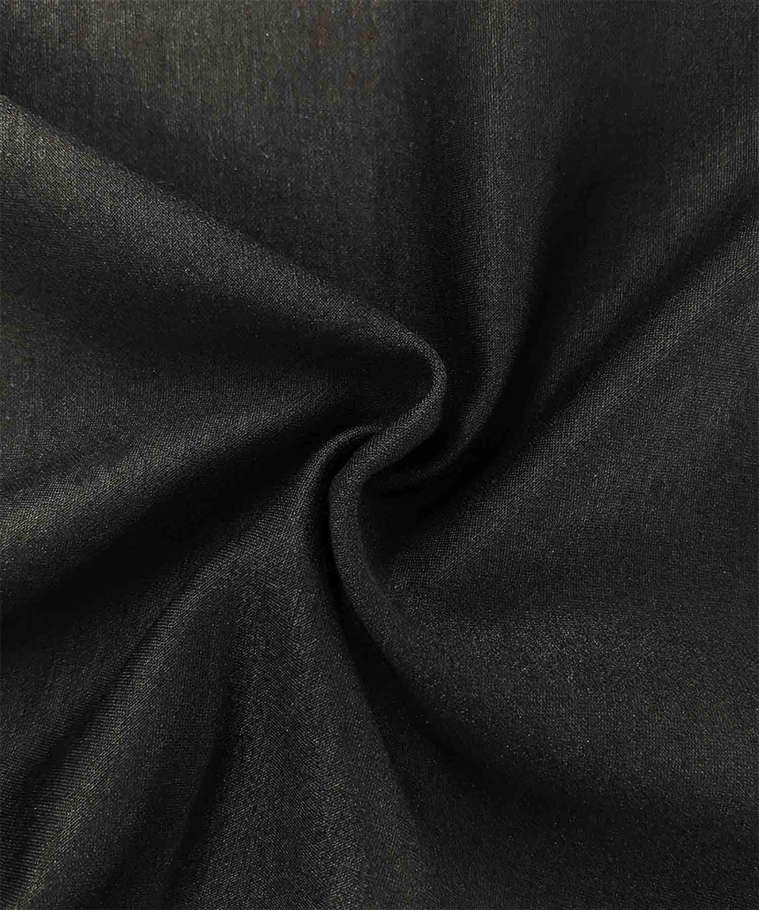 エルフランク ELFRANK ダンボール クロップド丈 フレアワイドパンツ ウエストゴム アンクル丈 9分丈 (ブラック) ブラック