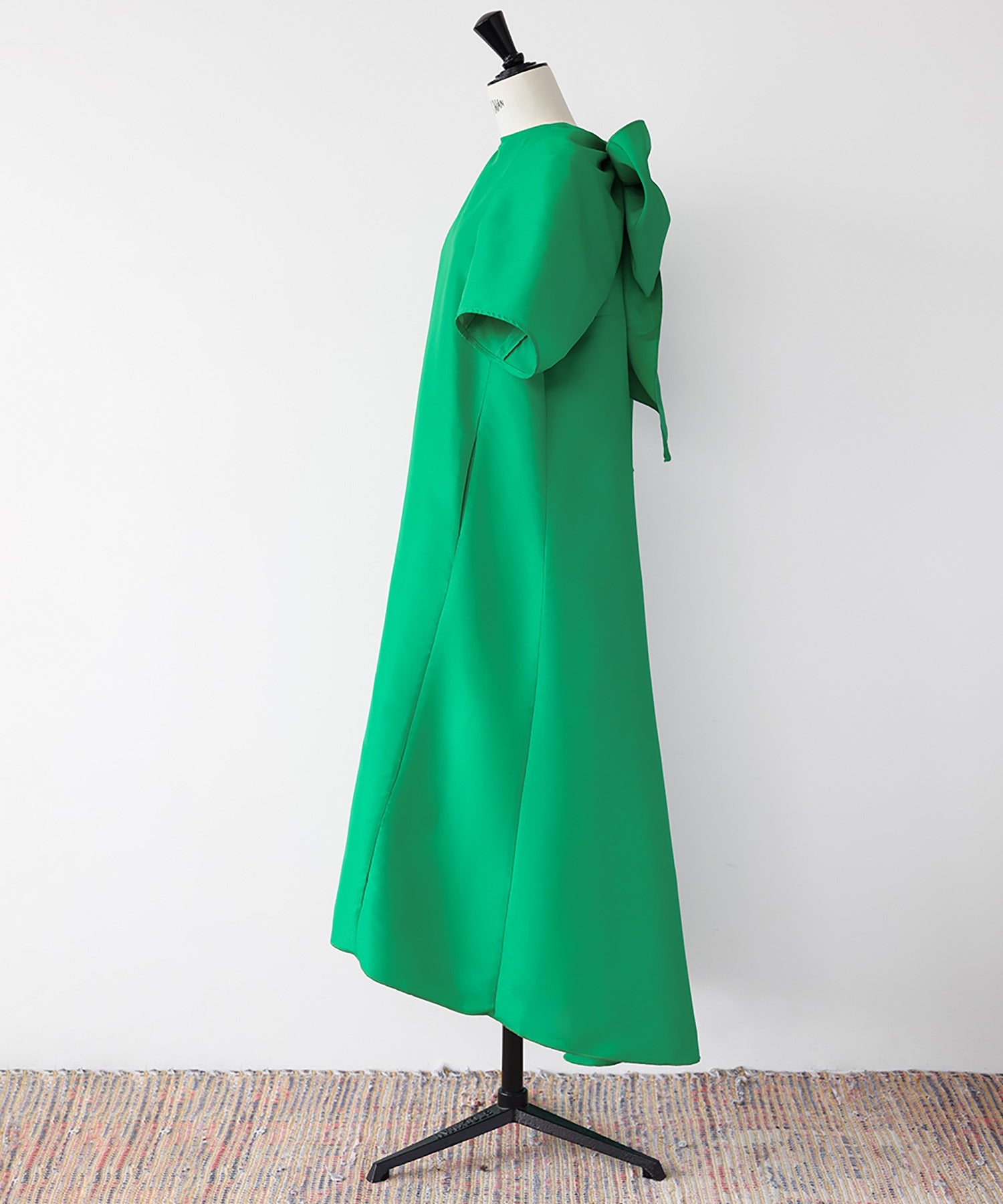 エルフランク ELFRANK バックビッグリボンAラインイレギュラーヘムロングワンピース (グリーン) グリーン