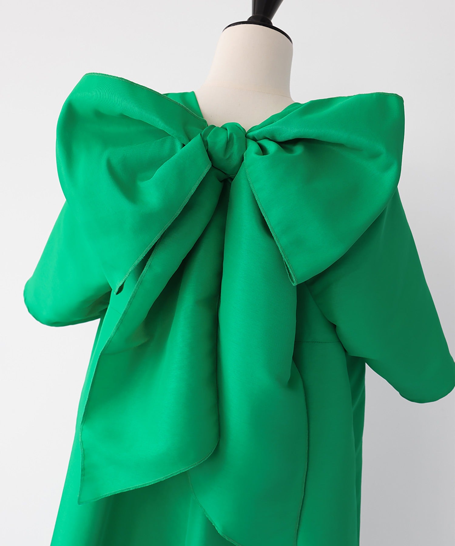 エルフランク ELFRANK バックビッグリボンAラインイレギュラーヘムロングワンピース (グリーン) グリーン