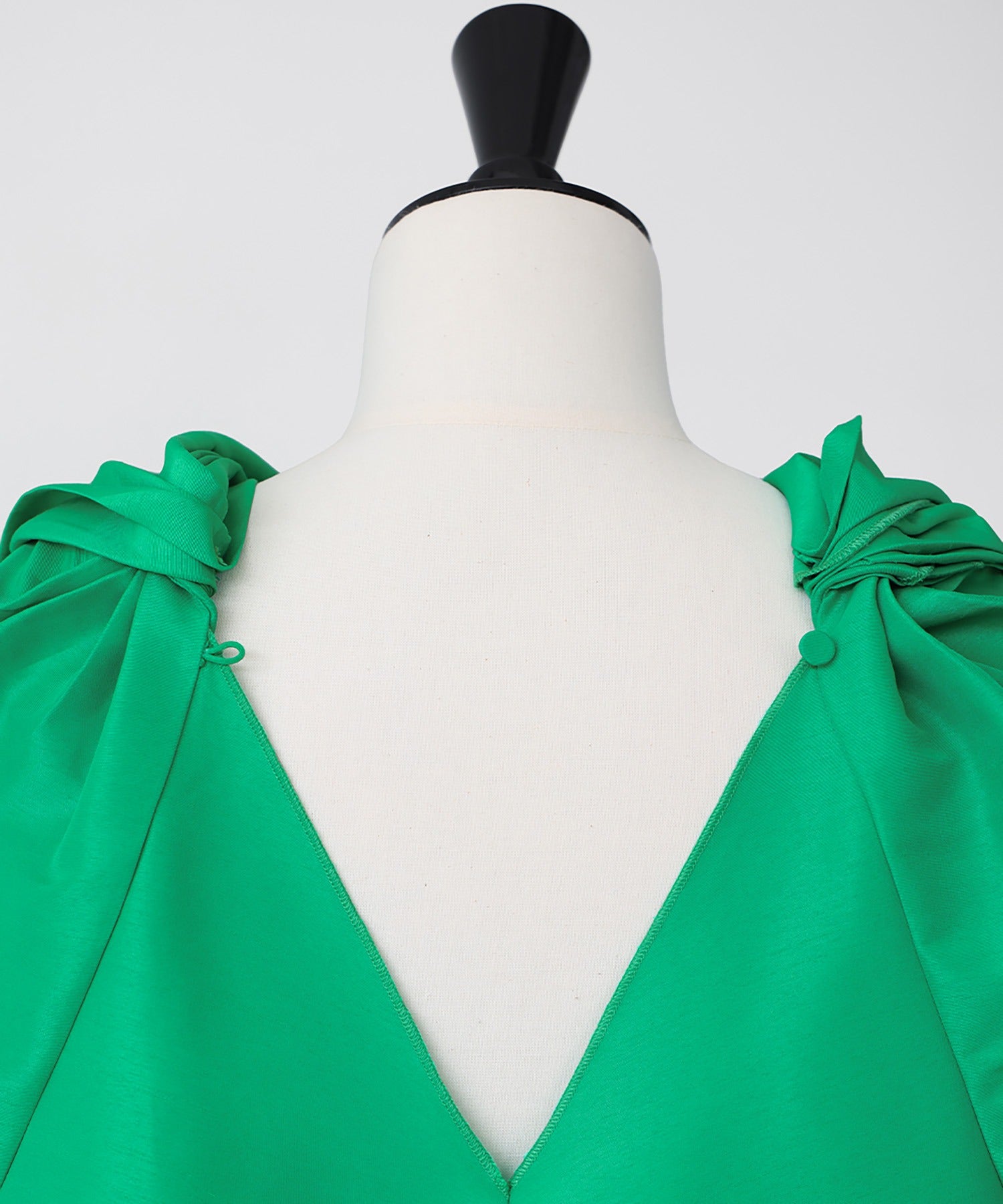 エルフランク ELFRANK バックビッグリボンAラインイレギュラーヘムロングワンピース (グリーン) グリーン