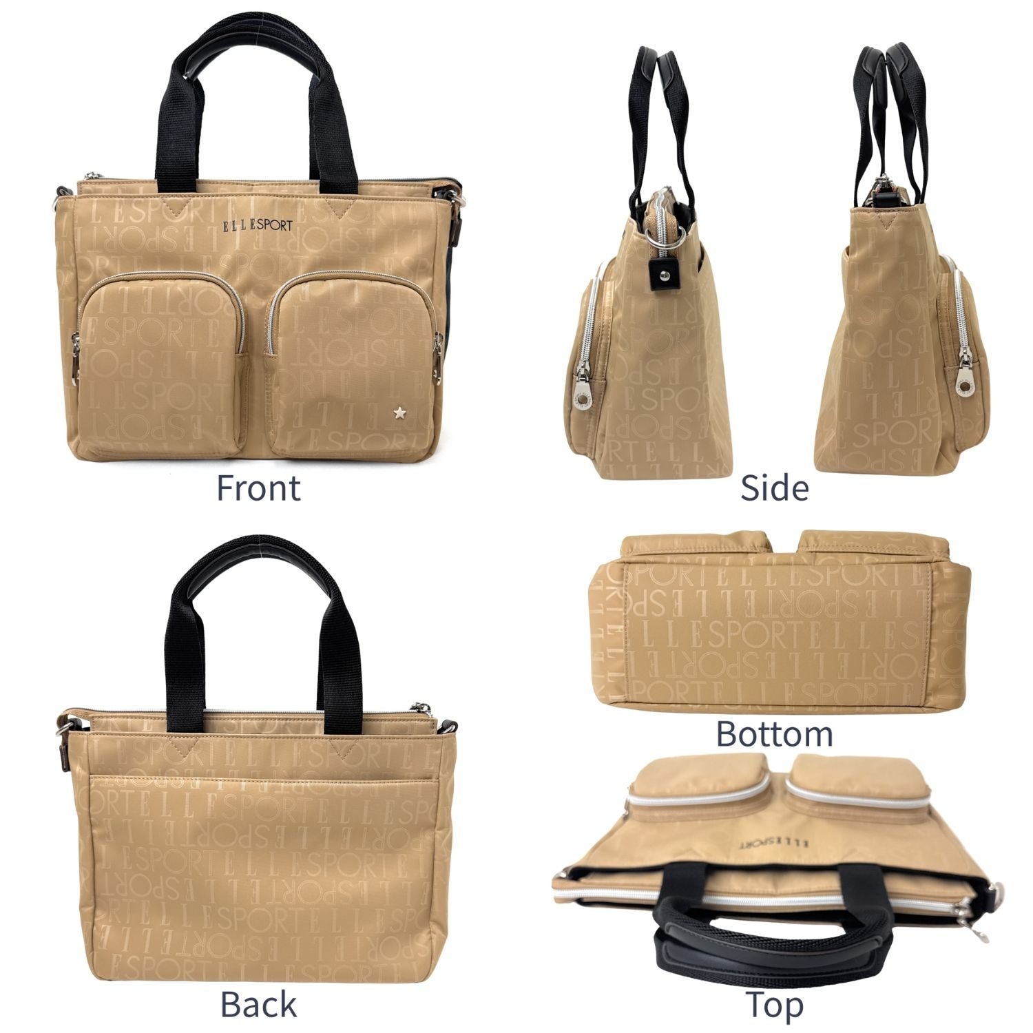 エルスポーツ ELLESPORT 2WAYトートバッグ 軽量 はっ水 熱転写プリント (モカ(MOCHA)) モカ(MOCHA)