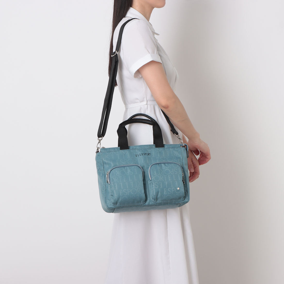 エルスポーツ ELLESPORT 2WAYトートバッグ 軽量 はっ水 熱転写プリント (モカ(MOCHA)) モカ(MOCHA)