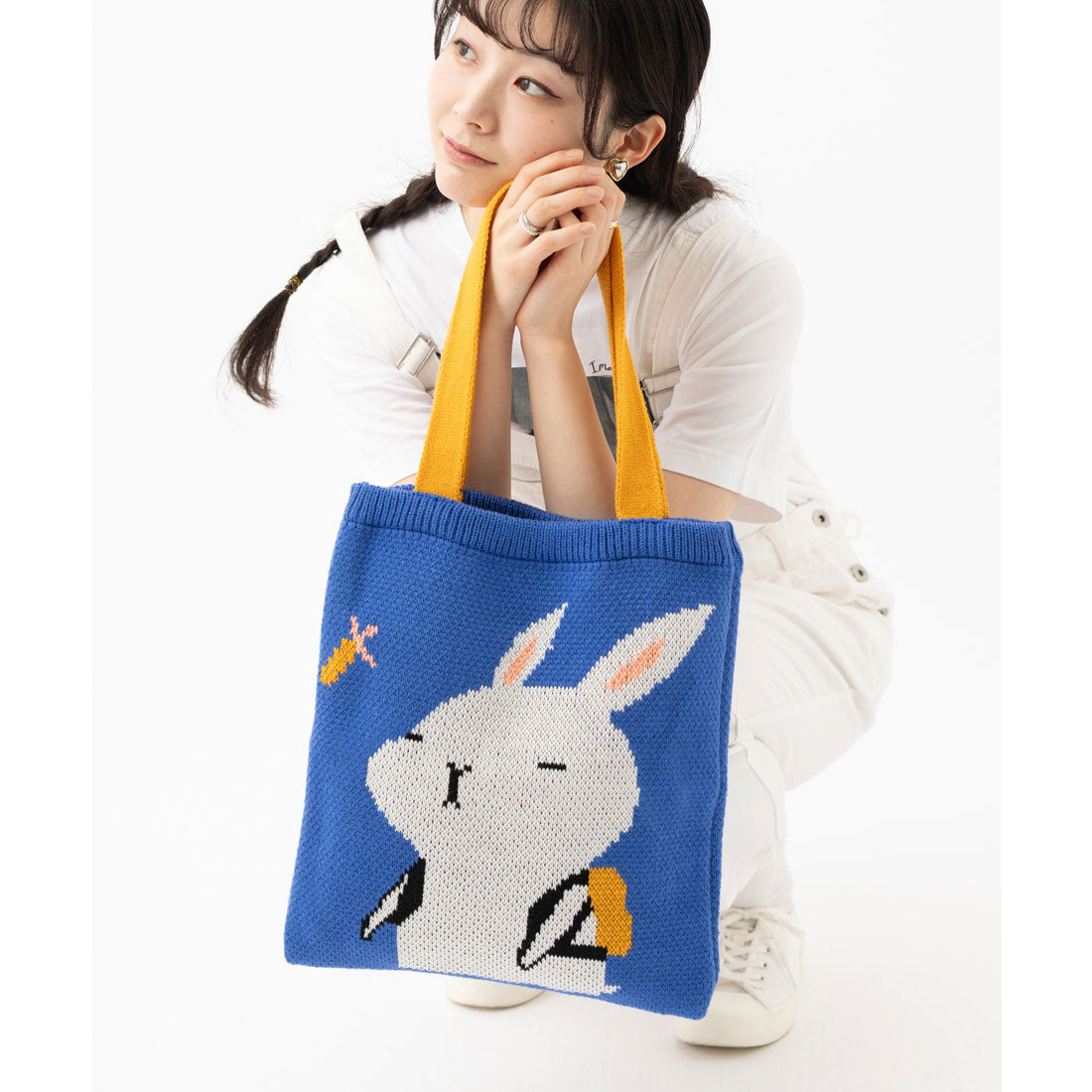 エモニーク emonique ニットトートバッグ 45x30cm (ブルー) その他7