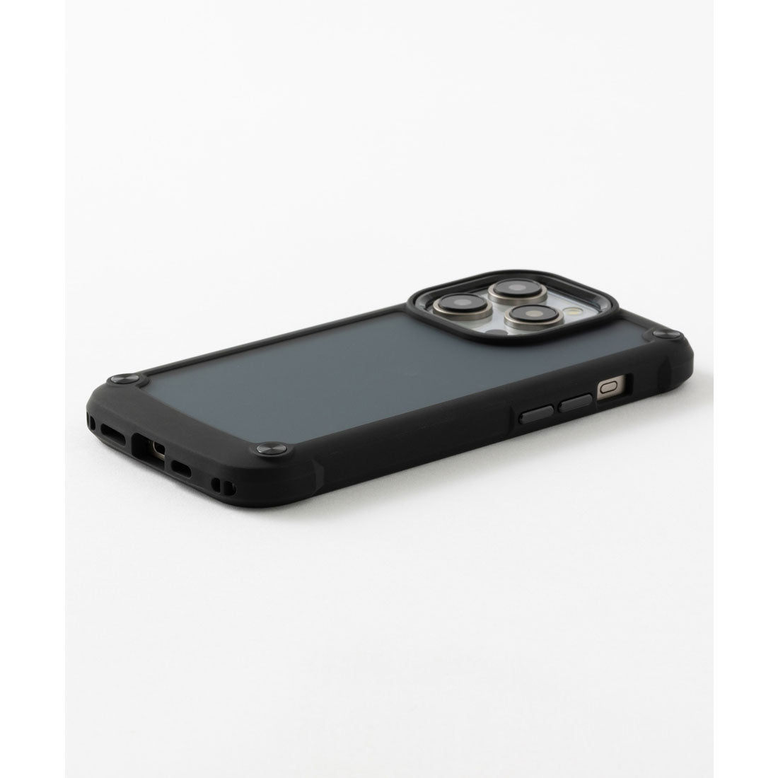 エモニーク emonique iPhoneケース カバー ダメージ防止厚みプロテクター (ブラック) ブラック