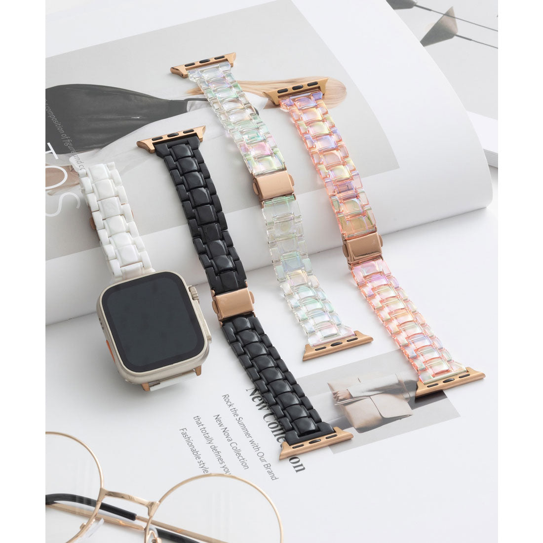 エモニーク emonique 壓克力製 Apple Watch 錶帶 智能手錶帶【38/40/41/42/44/45/49mm 兼容】