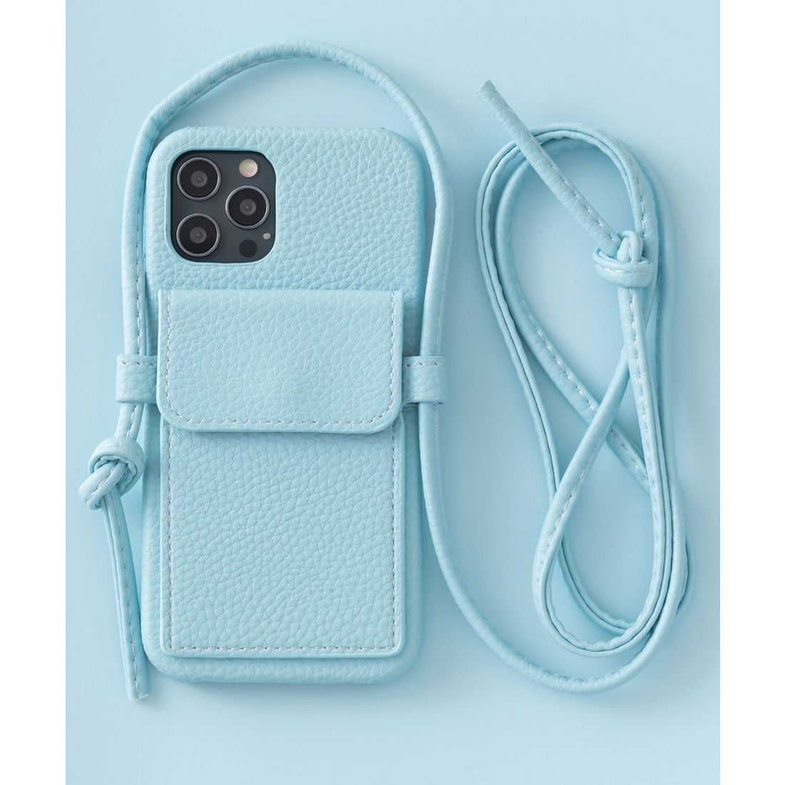 エモニーク emonique ポケット付き PUレザー ショルダーコード iPhoneケース カバー