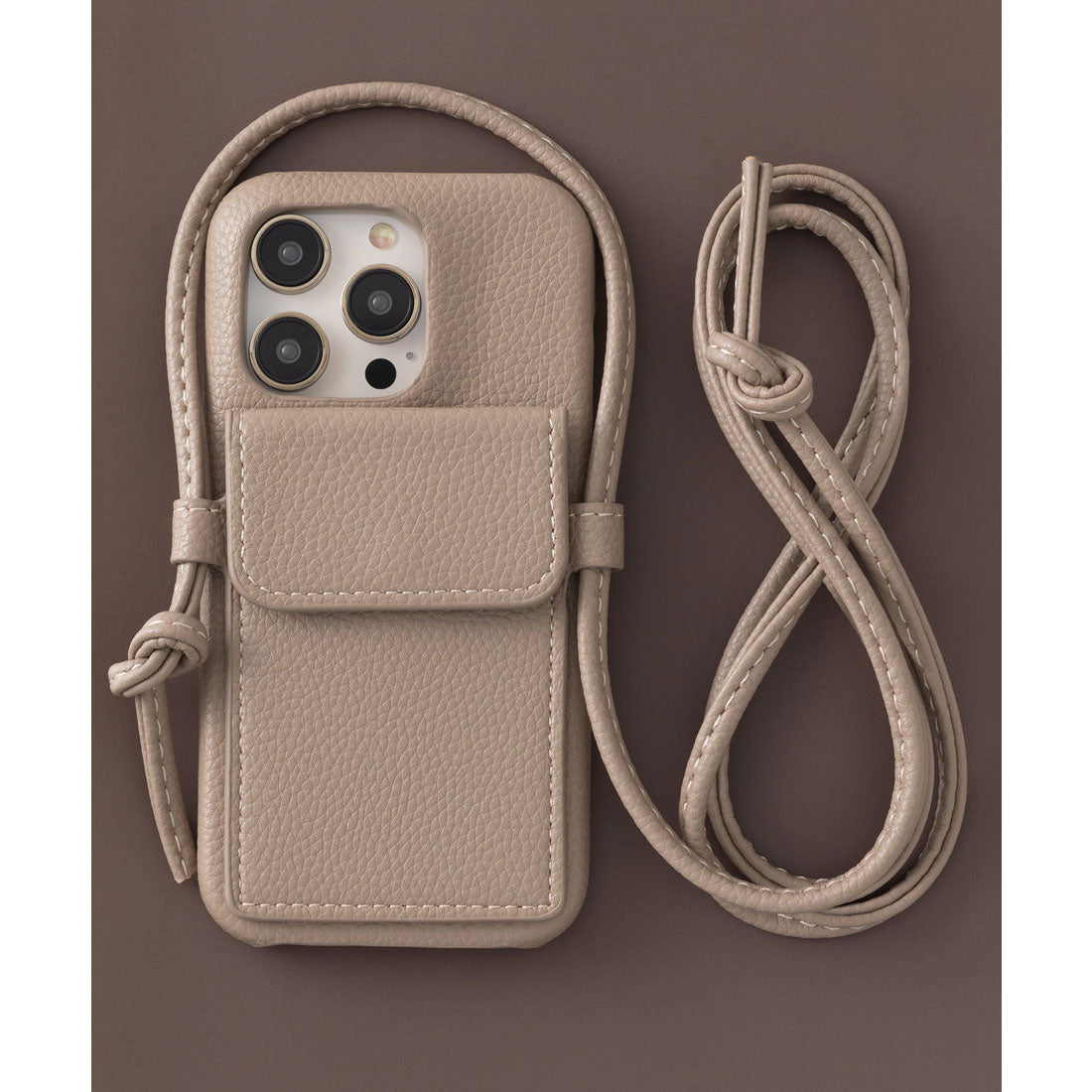 エモニーク emonique ポケット付き PUレザー ショルダーコード iPhoneケース カバー