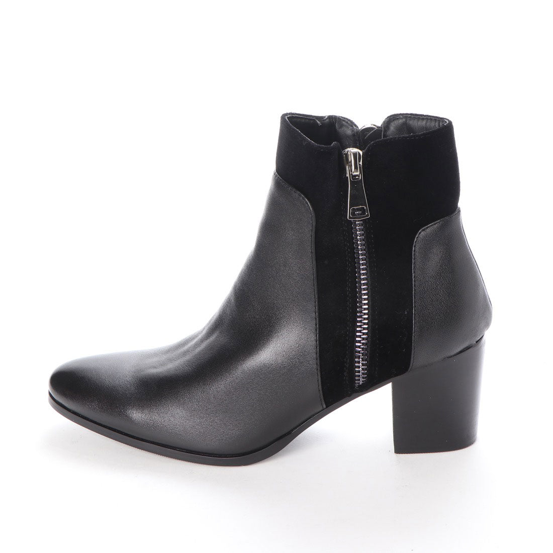Endevice Double Zip Leather Heel Boots