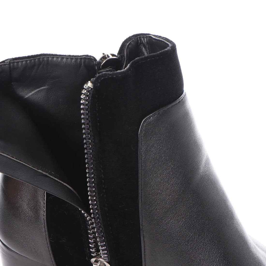 Endevice Double Zip Leather Heel Boots