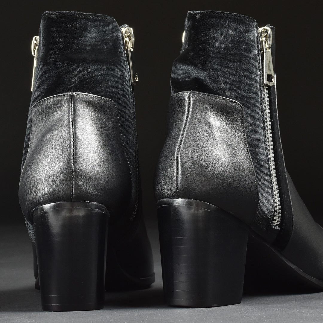 Endevice Double Zip Leather Heel Boots