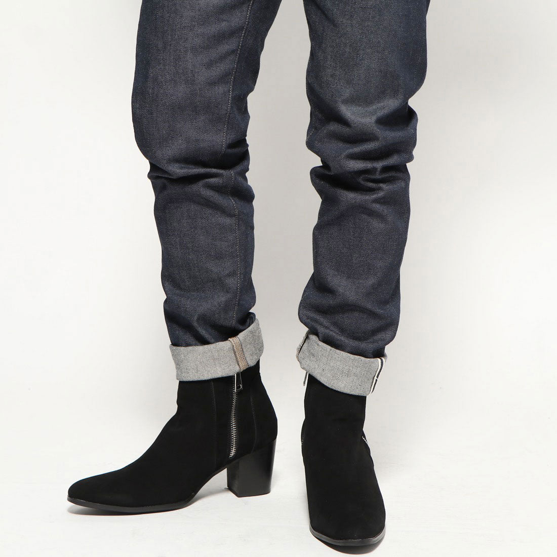 Endevice Double Zip Leather Heel Boots
