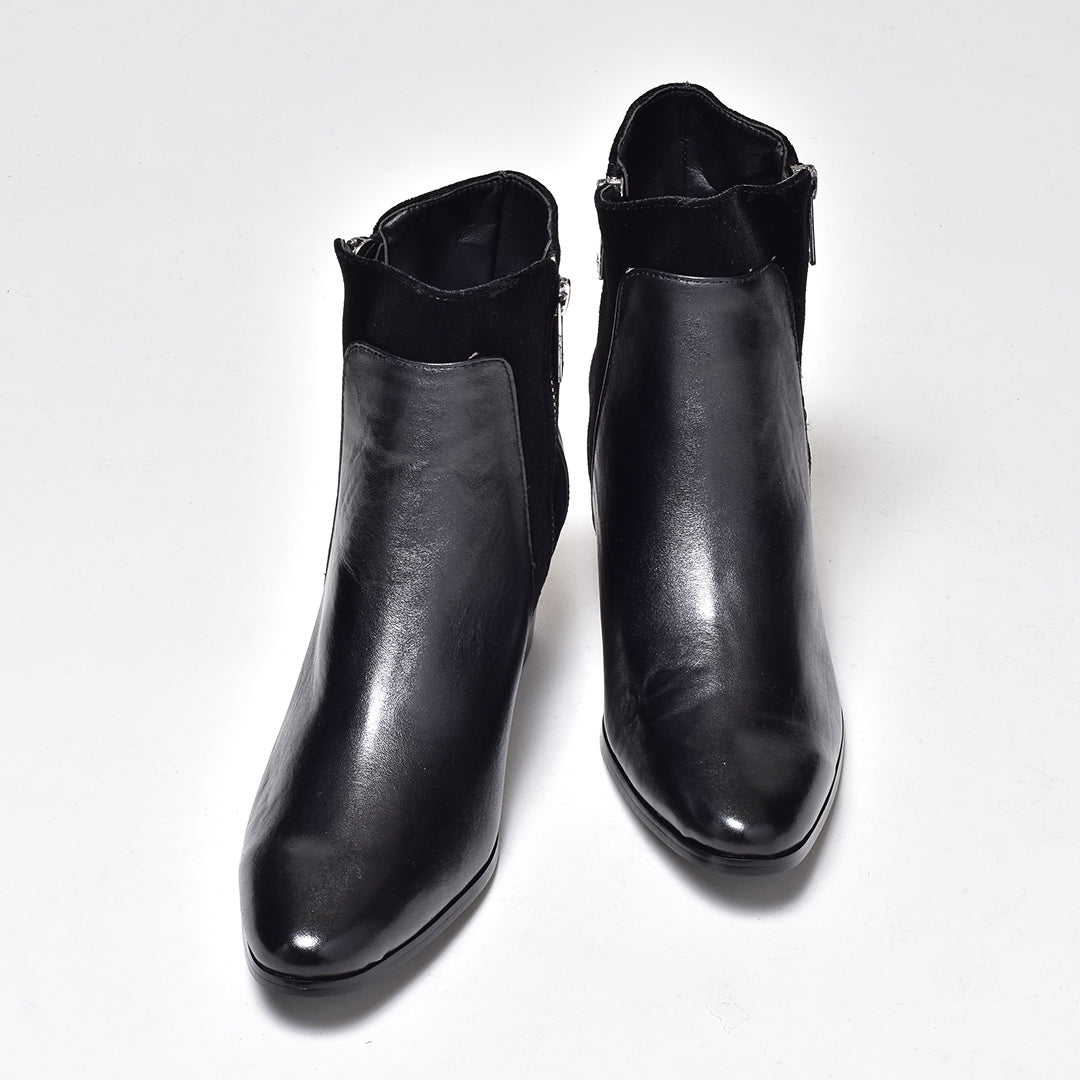 Endevice Double Zip Leather Heel Boots