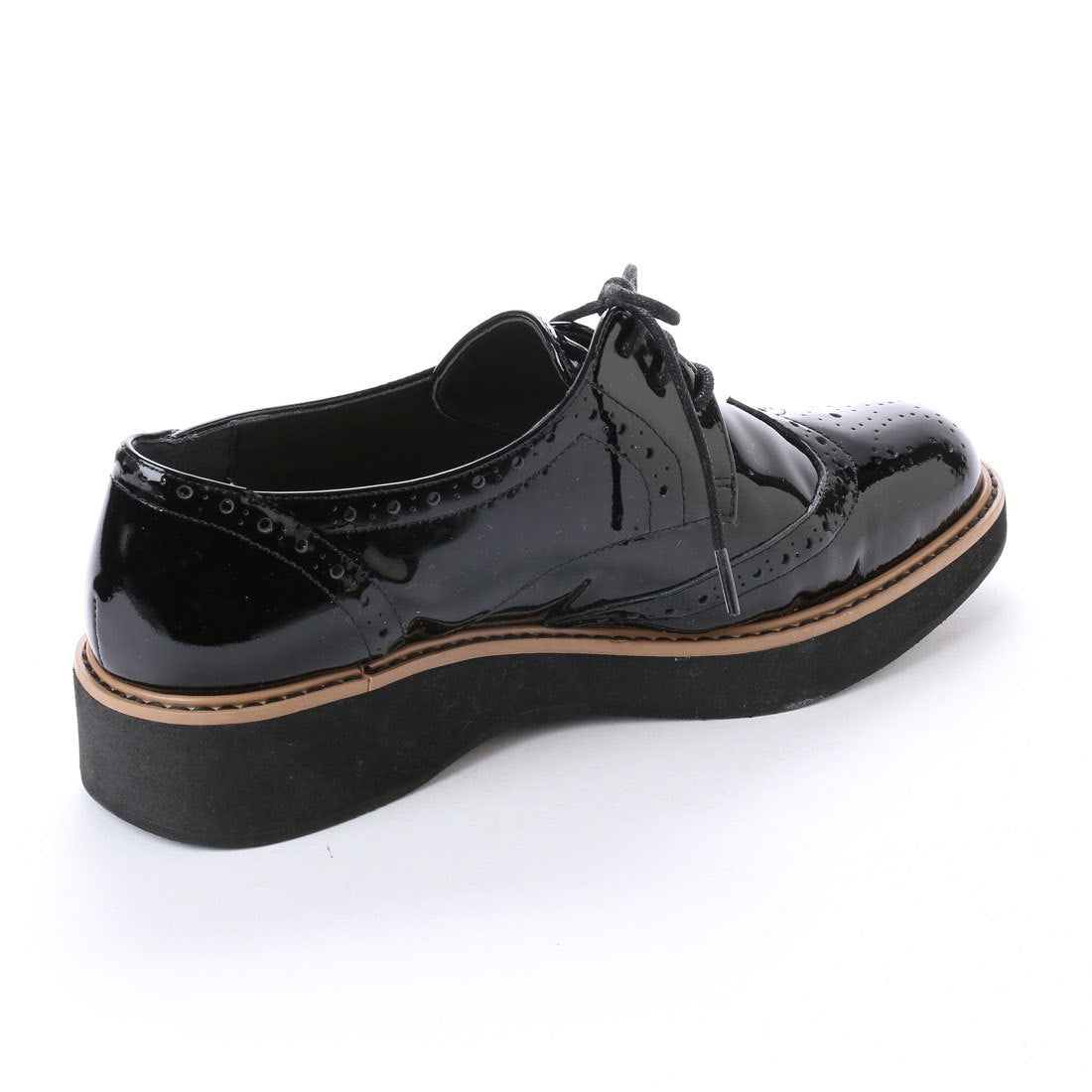 エンチャンテッド enchanted 本革ウイングチップレースアップシューズ (ブラックエナメル) ブラックエナメル