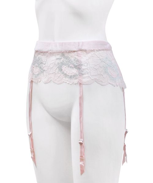 安布拉 ANNEBRA 輕柔天鵝絨 蕾絲吊襪帶