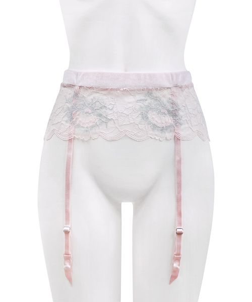 安布拉 ANNEBRA 輕柔天鵝絨 蕾絲吊襪帶