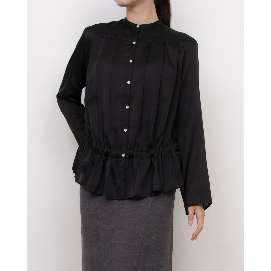 エンライトメント ENLIGHTENMENT BACKBOWTUCKEDBLOUSE (ブラック) ブラック
