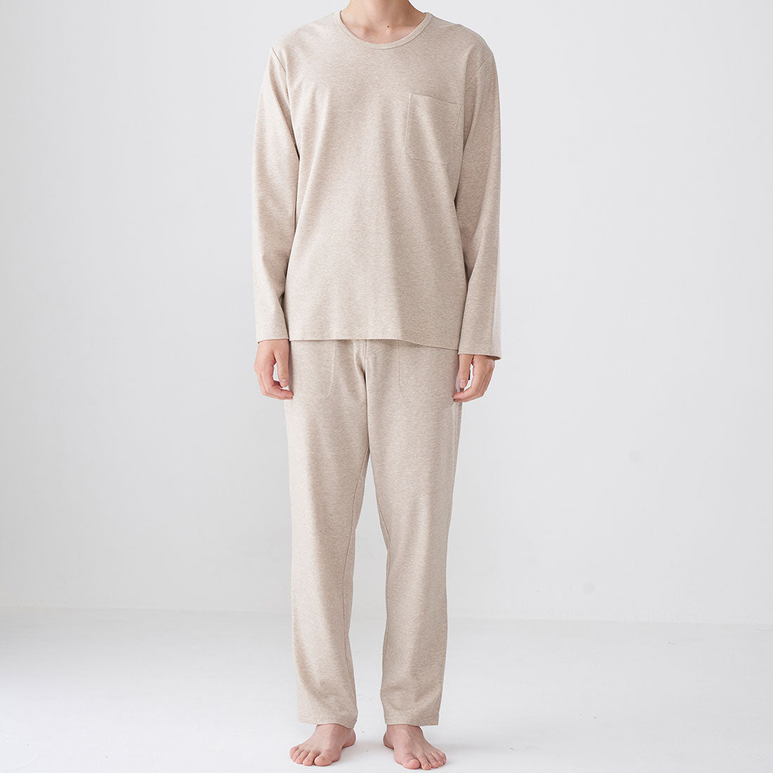 エポカ ウォモ EPOCA UOMO 前開きロングテーパードパンツ (ベージュ) ベージュ