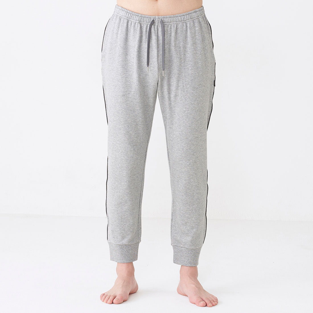 EPOCA UOMO Front-Closed Ribbed Tapered Pants - Main Image